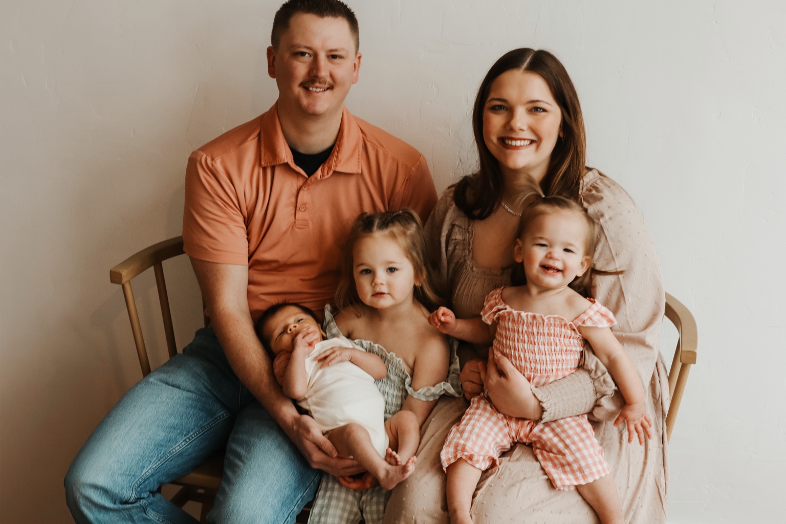 Jacob Hlavac with his wife and three children